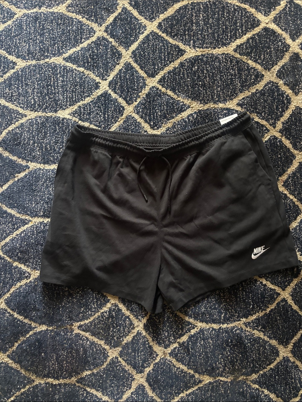 Nike Women's Black Athletic Shorts with White Swoosh